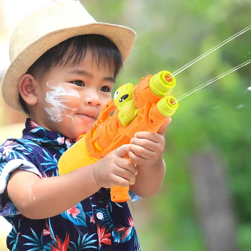 Cartoon Children Dinosaur Water Gun Toys Double Sprinkler Summer Outdoor Game Tool for Girl Boy