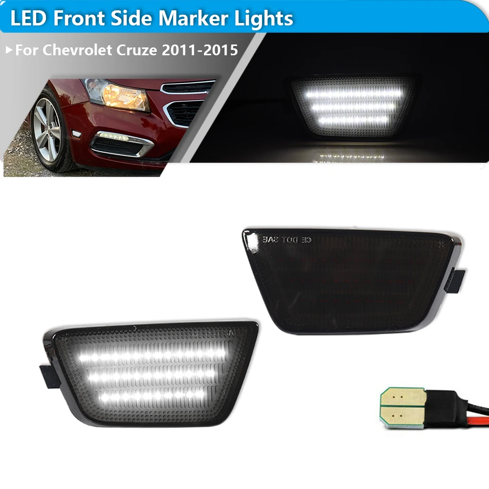 

2PCS Amber/White LED Car Front Bumper Side Marker Parking Lights For Chevrolet Cruze 2011-2015 For Chevrolet Cruze Limited 2016
