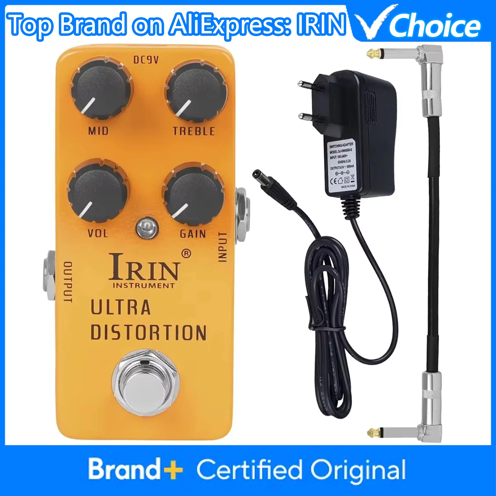 

Электрогитарная педаль эффектов IRIN RS-17 Ultra Distortion, True Bypass, миниатюрная, одиночная, аксессуары и запчасти для гитары