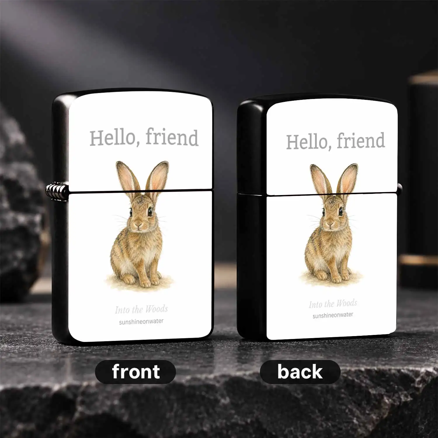 Cute Wild Rabbit Greeting Pocket Lighter, Portable Delicate Daily Use Accessory for All Scenarios, Warm Healing Artistic Gift for Friends Family, Whimsical Into the Woods Themed Compact Practical Carry Item A Humorous And Interesting Light