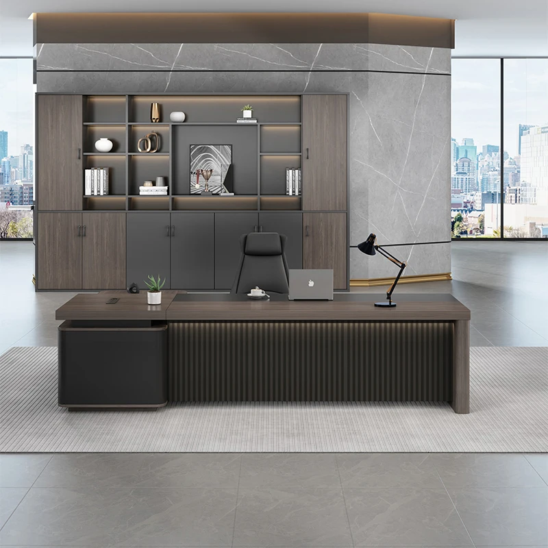 New Boss Desk Simple Modern President Table Manager Supervisor Table And Chair Combination Large Class Boss Desk Furniture