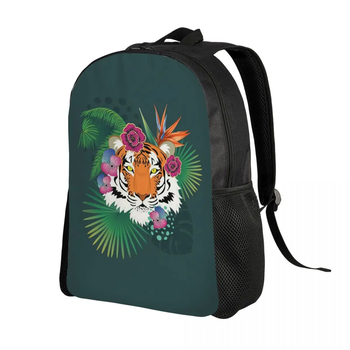 Leopard Tiger Cartoon 2 Backpack Daypack Large Capacity Kids BookBag School Bag Shoulder Bags for Men Women
