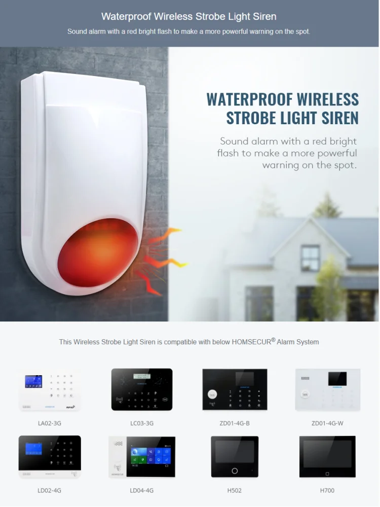Drahtlose Blitzsirene E6 für d – Home Security With Ai Bewertung und Preis