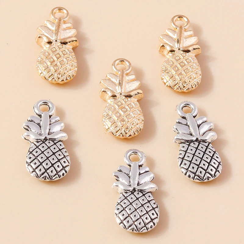 

20pcs 8x19mm Cute Alloy Fruit Pineapple Charms Pendants for Making Drop Earrings Necklaces Bracelets DIY Crafts Jewelry Findings