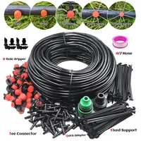 10-30M Garden 1/4'' Drip Irrigation Kit Automatic Watering System Nozzles for Farmland Bonsai Plant Flower Vegetable Greenhouse