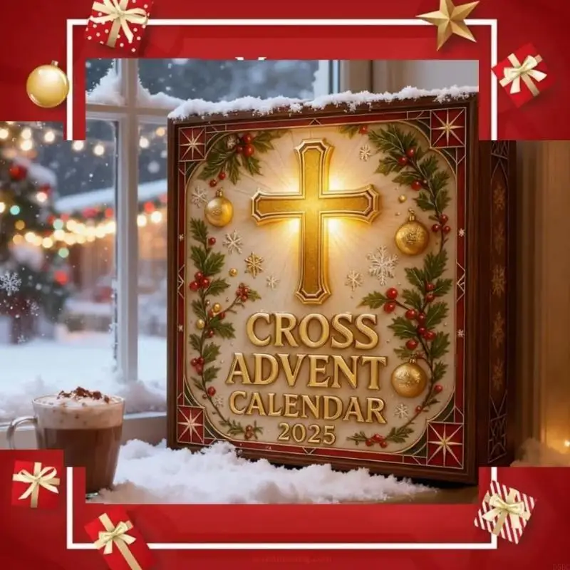 مجموعة زينة صلبان شجرة عيد الميلاد لمدة 24 يومًا تقاويم مجيء تعبدية مسيحية #4