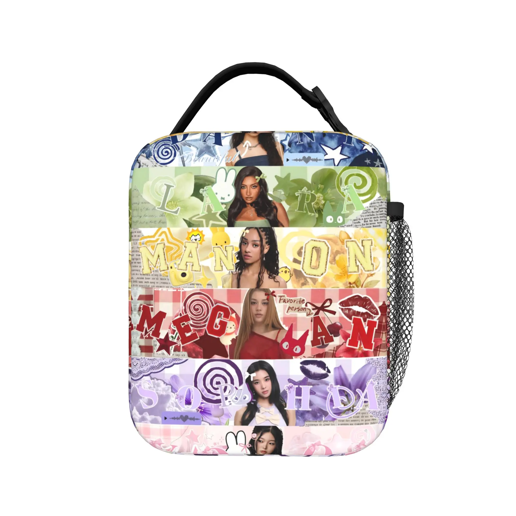 Katseye Music Girl Group Lunch Bag Portable Insulated Lunch Box Men Travel Designer Cooler Bag Waterproof Thermal Lunch Bags