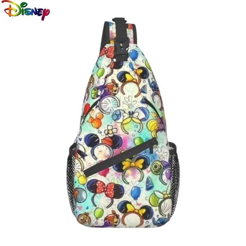 

Disney Mickey Stitch Large Capacity Storage Cycling Bag Couple Anti Splashing Multi functional Lightweight Chest Bag