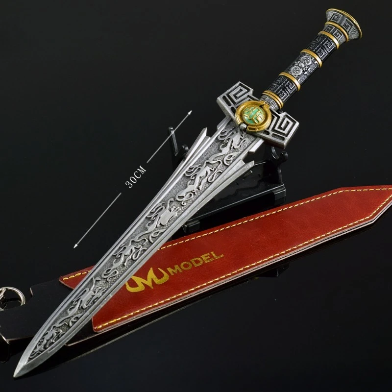30 センチメートル/11.81 インチクロスファイアゲーム周辺武器モデル第一皇帝の剣メタルレザーカバーバージョン手芸玩具モデル