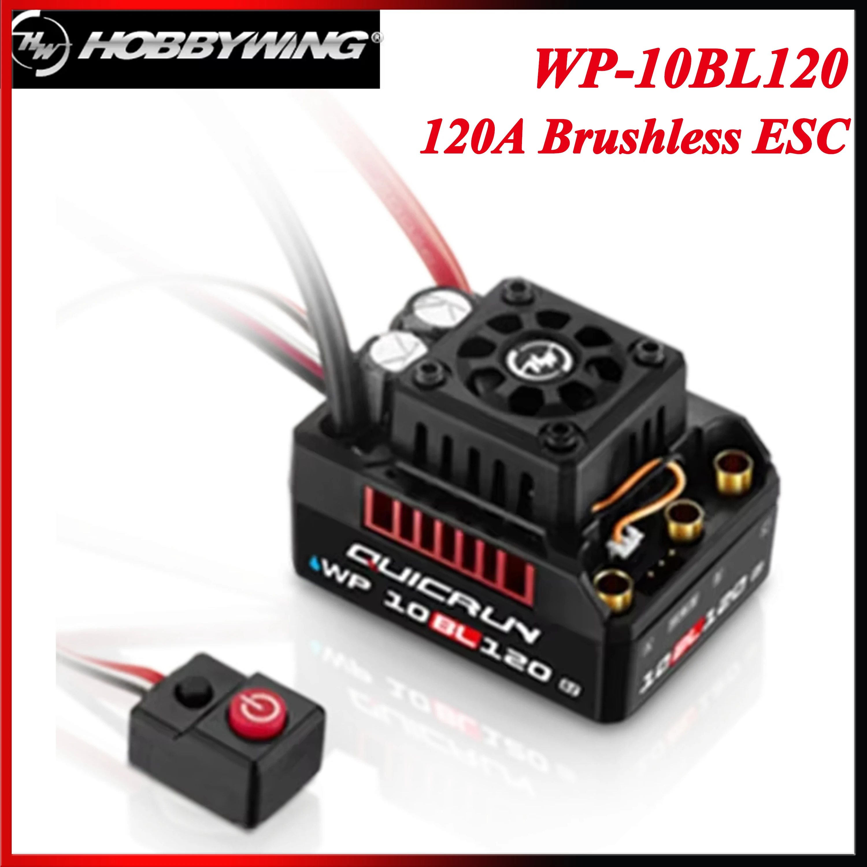 

HOBBYWING QuicRun WP-10BL120 G2 120A Waterproof 2-4S Sensorless Brushless ESC for 1/10 RC Car Truck Buggy 3652 3660 Motor Parts