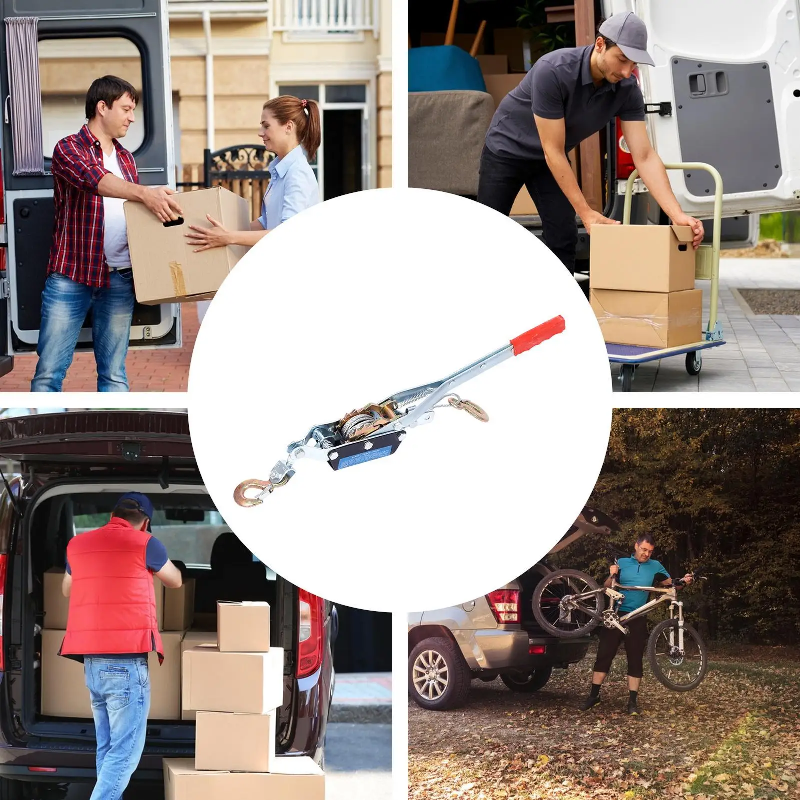 

Съемник троса лебедки Ручной носилки для проводов Буксировочные лебедки с двойным крюком для вытягивания обжима Установка поручней в саду Обрамление