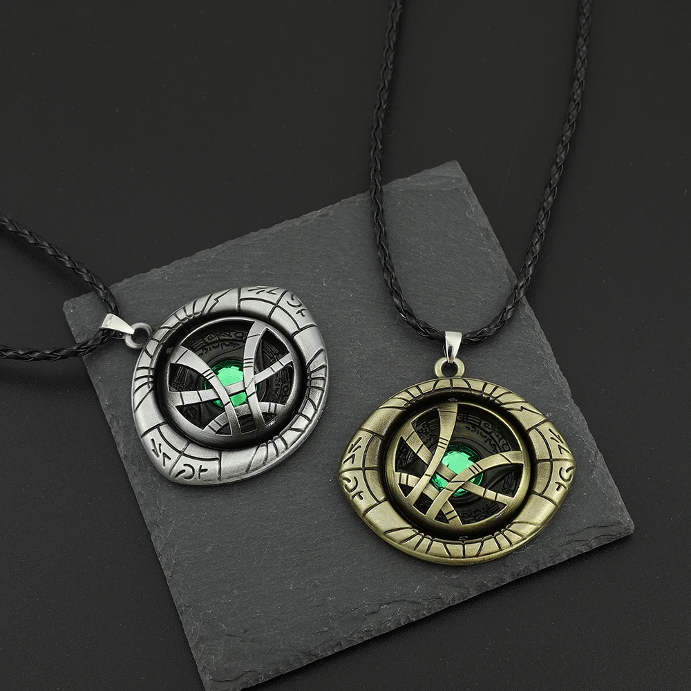 Avengers Doctor Strange Eye of Agamotto Rotatable Pendant Necklace Fashion Superhero Accessory for Fans Cosplay Gifts - view 2
