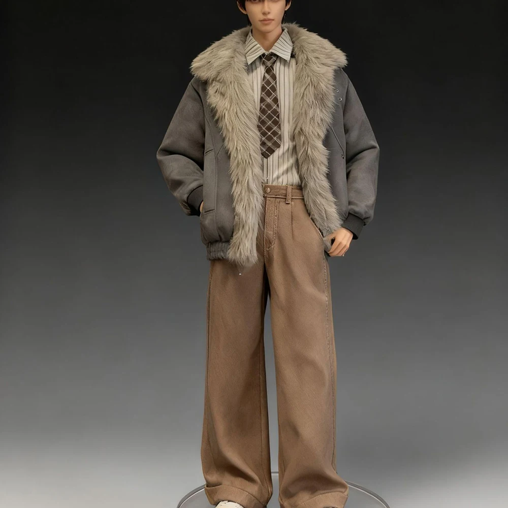 

2025 зимняя новая мужская лоскутная куртка с длинными рукавами, американская ретро-мода, модный свободный повседневный нишевый мужской топ High Street