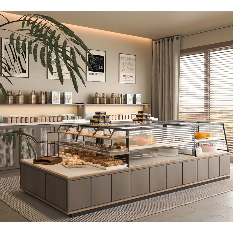 

Прямая продажа с фабрики, витрина для хлебобулочных магазинов, стоячий тип, деревянные металлические стеллажи для хранения, легкая чистка