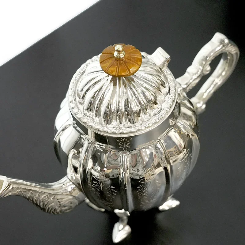Limited Offer European Retro Carved Teapot Coffee Pot High Luxury Home Ornament