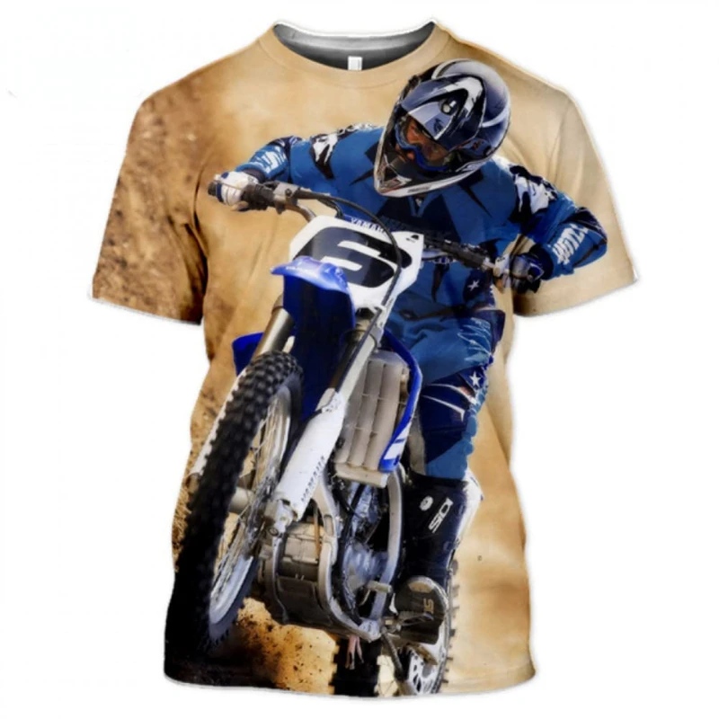 Newest Men\'s Cool Motocross 3D Printed Short-sleeved T-Shirt Extreme Sports Motorcycle Hip-hop Streetwear Top Kids Tees Clothes