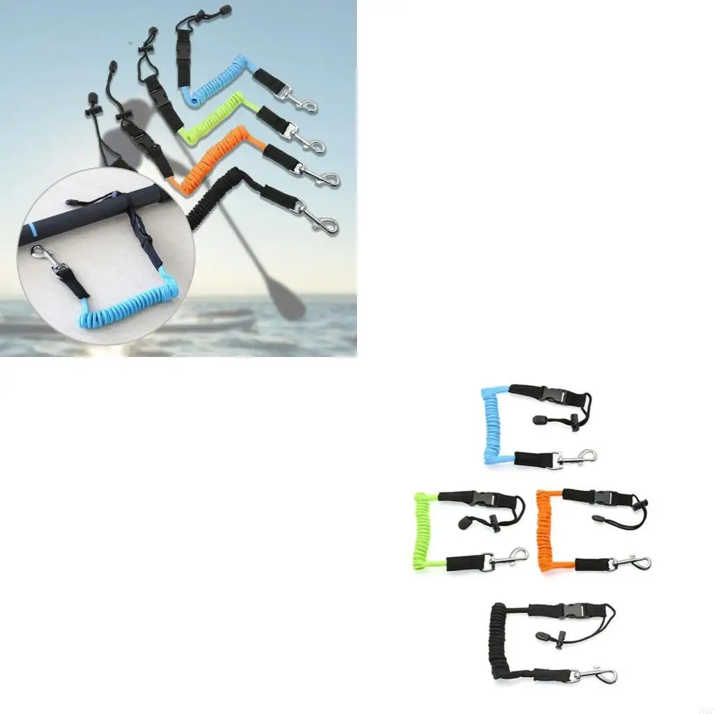  Coiled Elastics Kayaks Canoes Safety String Fish Rod Leash Lanyards String Cord