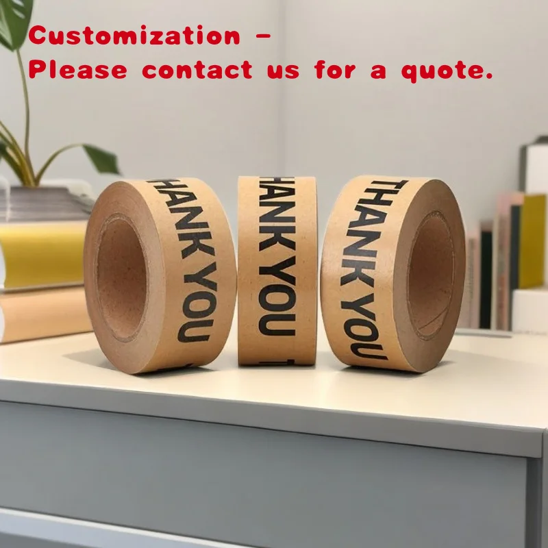 

на заказ.2026 HLK Низкий минимальный объем экологический материал Самоклеящаяся печать Упаковочная лента из крафт-бумаги на заказ