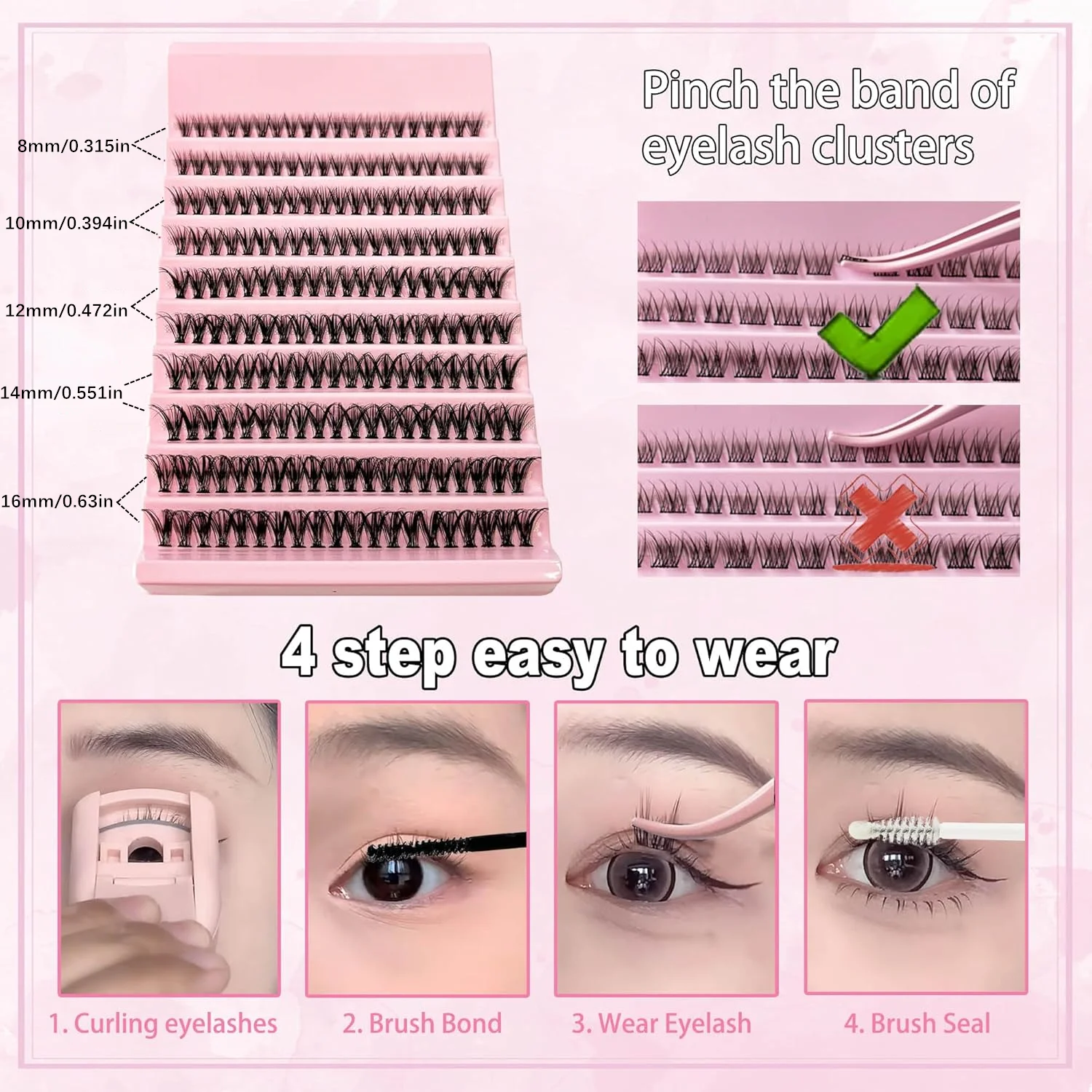 Segmental False Eyelash Set | 200pcs 40D Natural Volume Lash Clusters | DIY at Home, Perfect for Daily and Special Occasions