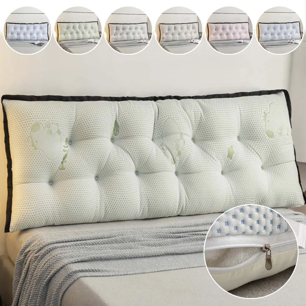 

1PC Summer Headboard Pillow for Bed Reading Cooling Back Rest Cushion with Zipper Lumbar Support Pad for Sofa Sitting Washable