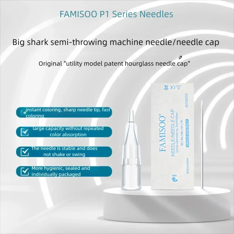 30PCS P1 Series PMU Cartridge Needle Disposable Safety Tattoo Tips Permanent Makeup Cartridge Needles for Eyebrows