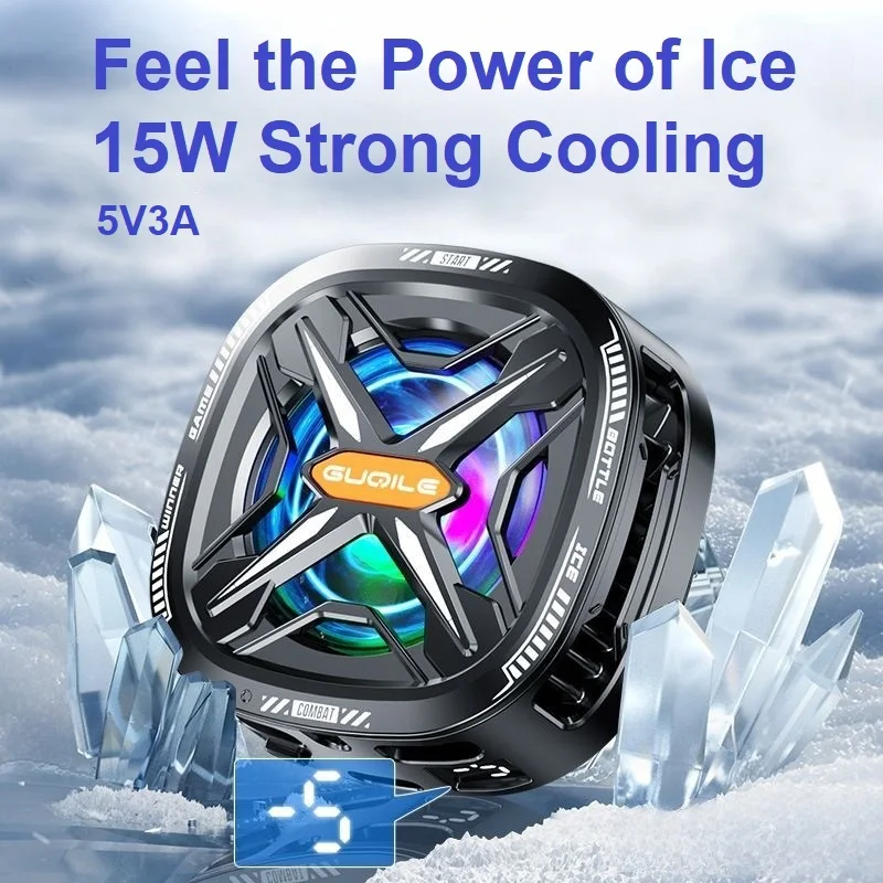 15 واط تبريد قوي FS05 أشباه الموصلات الهاتف المحمول المبرد برودة مروحة 10 واط شاشة ديجيتال المغناطيسي الخلفي المشبك #6