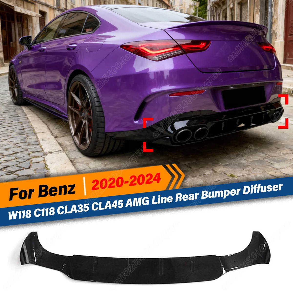 Für Mercedes Benz W118 C118 CLA35 CLA45 AMG Line 2020 2021 2022 2023 2024 Heckdiffusor Sport-Spoiler Auto-Zubehör