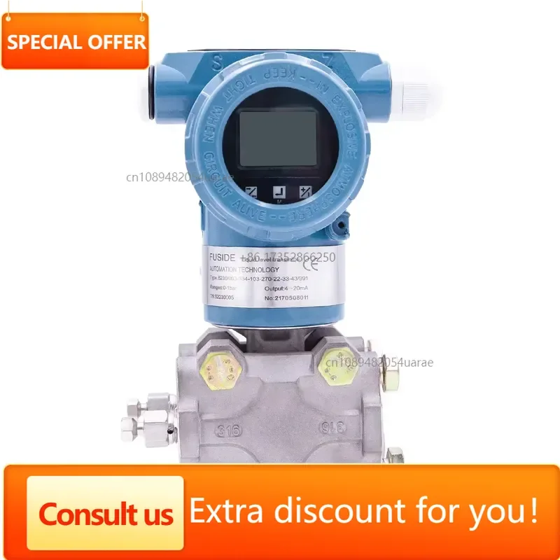 6230 Intelligent Differential Pressure Transmitter 4-20mA Output For Gas Liquid Oil Medium Pressure Measurement