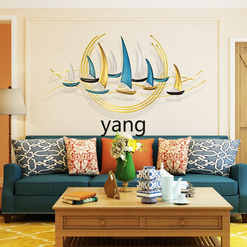 Yjq Sailboat Wall Decoration Wall Decorations Modern Minimalist Furnishings Wall Hanging Fashion Iron Art