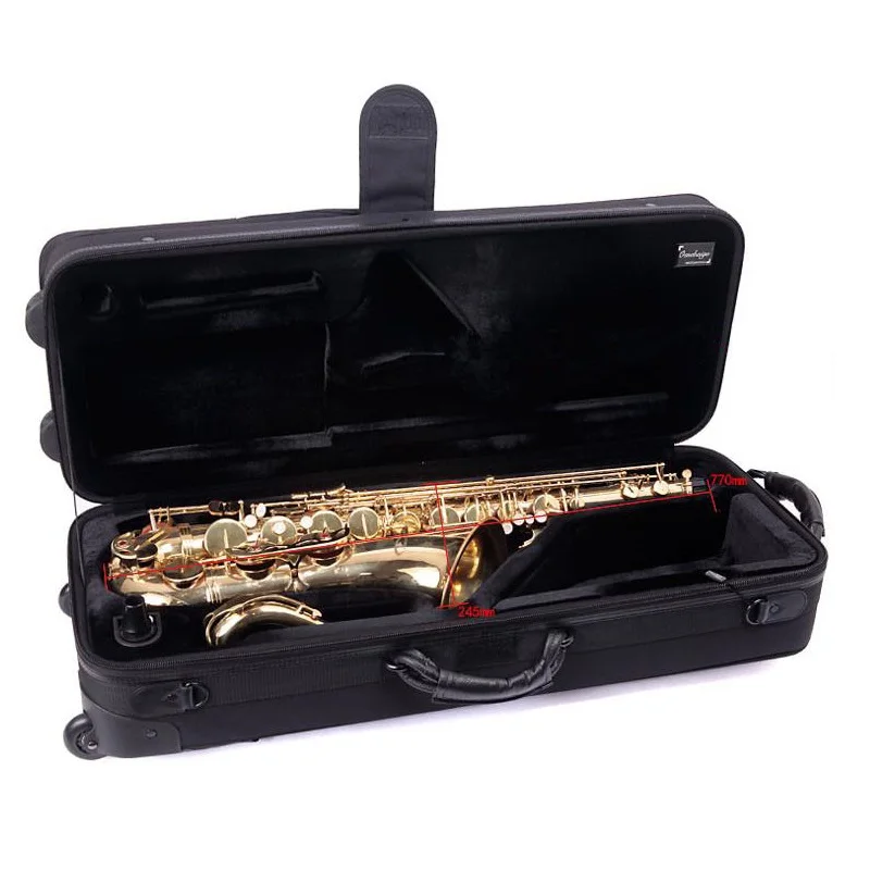 Black Tenor Saxophone Case Fit bB Saxophone Bag One Shoulder/Double Shoulder Strap SAX Box Woodwind Accessories Bag bB Tenor SAX