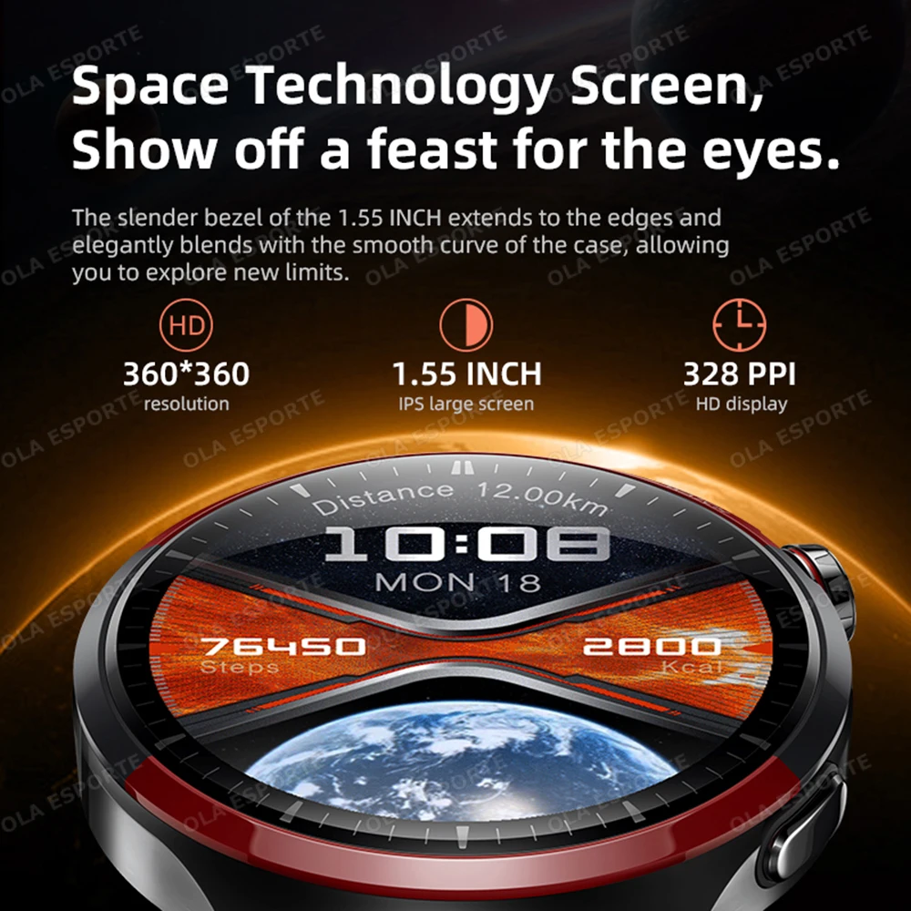 Reloj inteligente Watch4 PRO NFC, pantalla HD AMOLED, llamada Bluetooth, relojes deportivos impermeables, Monitor de ritmo cardíaco y sueño, reloj inteligente