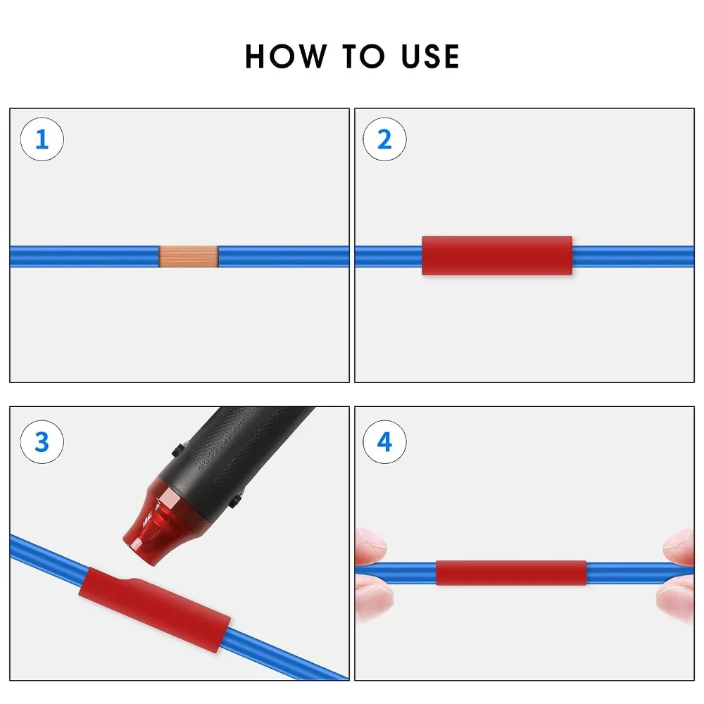 Assorted Polyolefin Isolamento Sleeving, Heat Shrink Tube, Wire Cable Wrap, Shrinking Tube, 2:1, 127-1060 Pcs