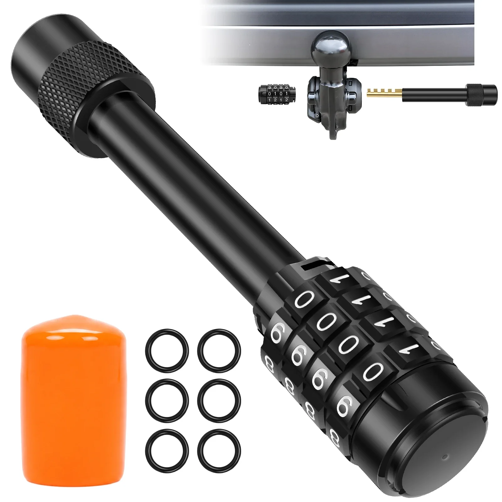 Trailer Hitch Pin Lock 5 8 Inch Keyless Combination Security Heavy Duty For 2 Inch Receiver Towing Bike Rack Cargo Carrier