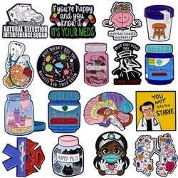 Human Organ Enamel Pin Bacterial Badges on Backpack Brooches For Women Men Lapel Pin Cosplay Accessories Doctor Nurse Gifts Toy