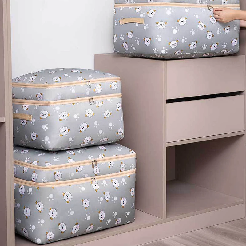 Bolsa de almacenamiento plegable de 2 capas, organizador de ropa, sábanas, colcha, almohada, armario, a prueba de agua, gran capacidad, Jeans, suéter