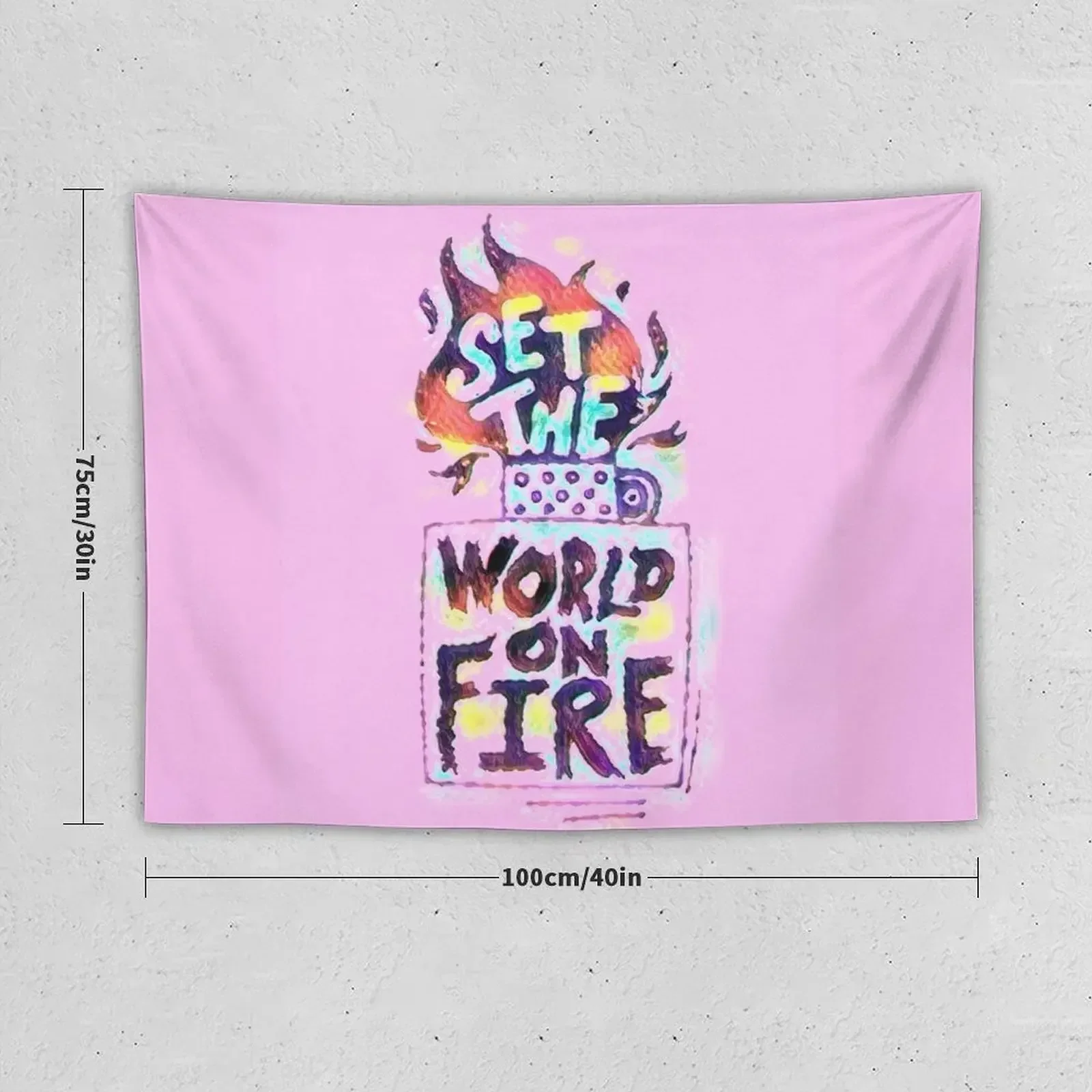 SET THE WORLD ON FIRE - CHERRY VANILLA Tapestry Wallpapers Home Decor Wallpaper Bedroom Tapestry