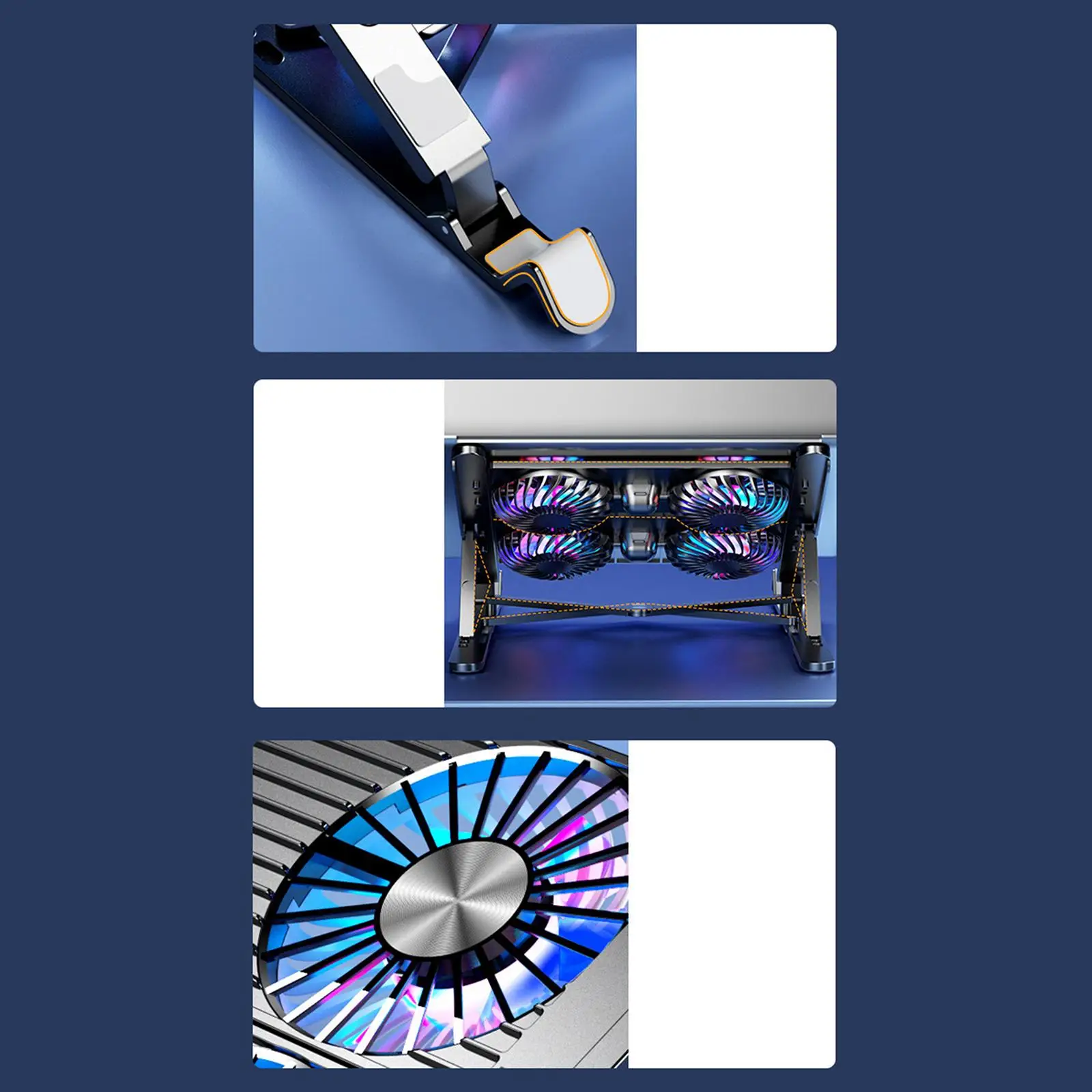 

Регулируемая по высоте подставка для ноутбука с 4 охлаждающими вентиляторами и держателем для ноутбуков 11-17,3 дюймов