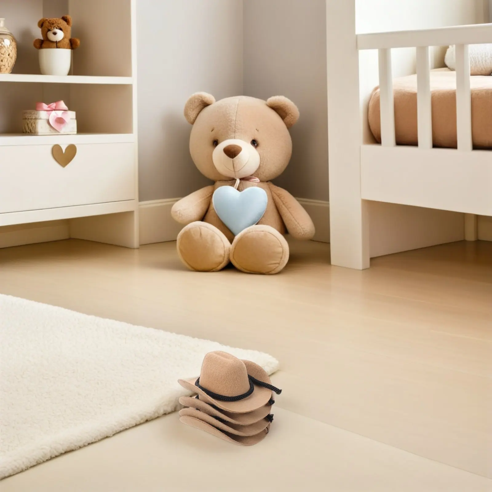 

4Pcs Mini Cowboy Hats 8Cm Western Style Cowgirl Hats Miniature Party Decoration Caps for Crafts Mini Cowgirl Hat