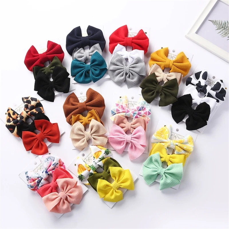 3 PCs Sweet Candy Color Baby Girls Hair Clips Toddler Girls Bowknot Hairpins Barrettes Kids Headdress Hair Accessories