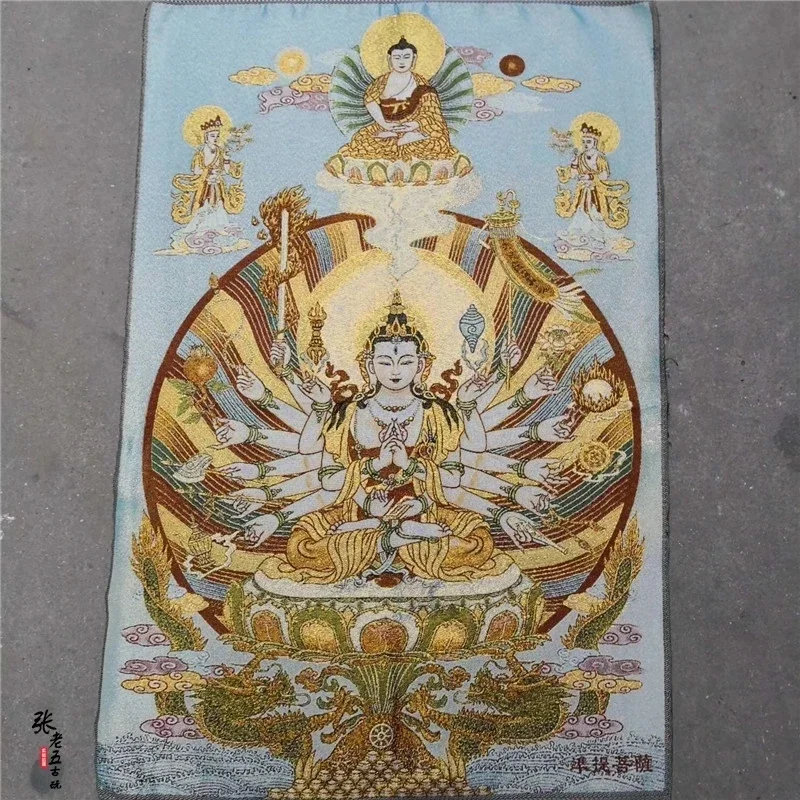 

Tibet Nepal Thangka portrait brocade painting silk religion Thangka embroidery figure Qianshou Guanyin 8