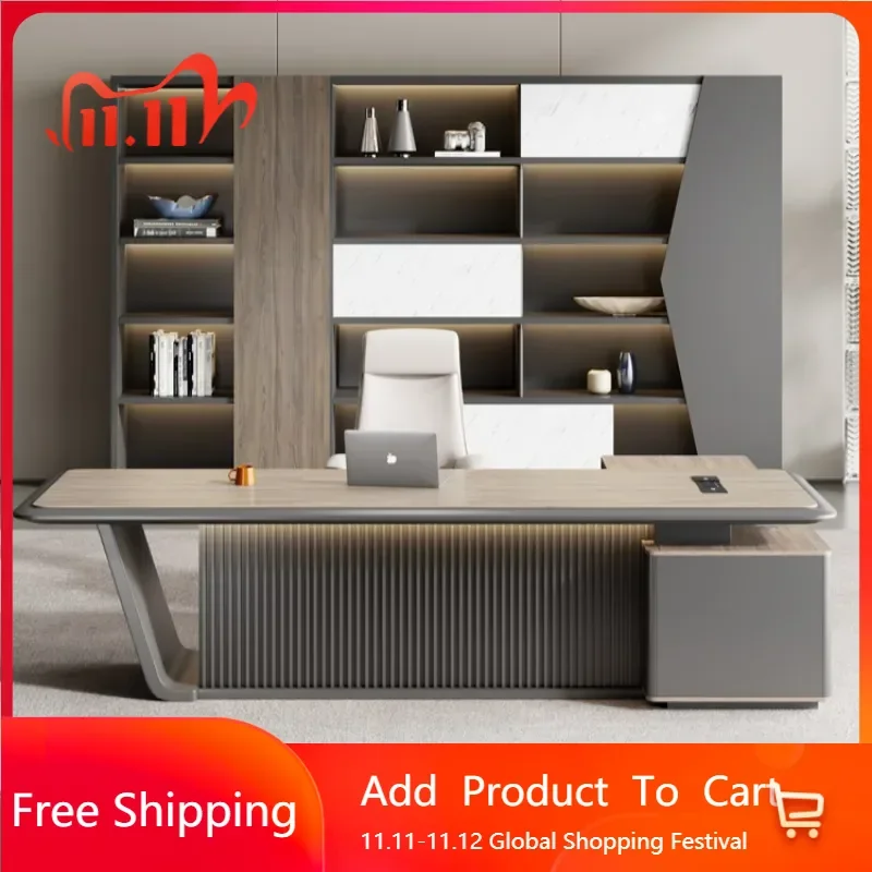 

Vintage Luxury L Shaped Office Desk Conference Reception High Quality Unique Boss Desks Conference Tavolino Chinese Furniture