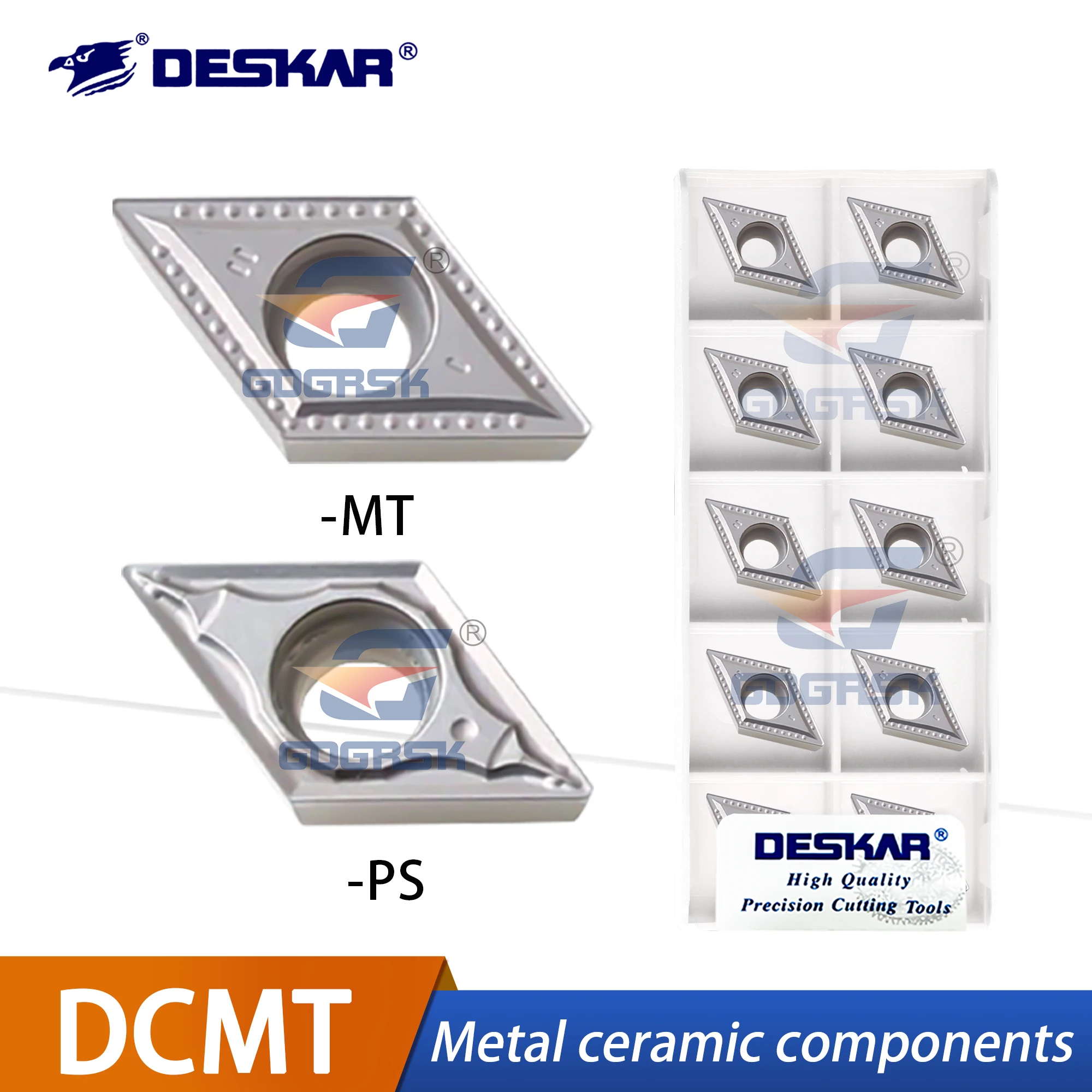 

DESKAR 100% Original Numerical Control Lathe Ceramic Boring Blades DCMT1T304-FG LF90 HQ/PS/MT Rhombus Inner Hole Turning Tools