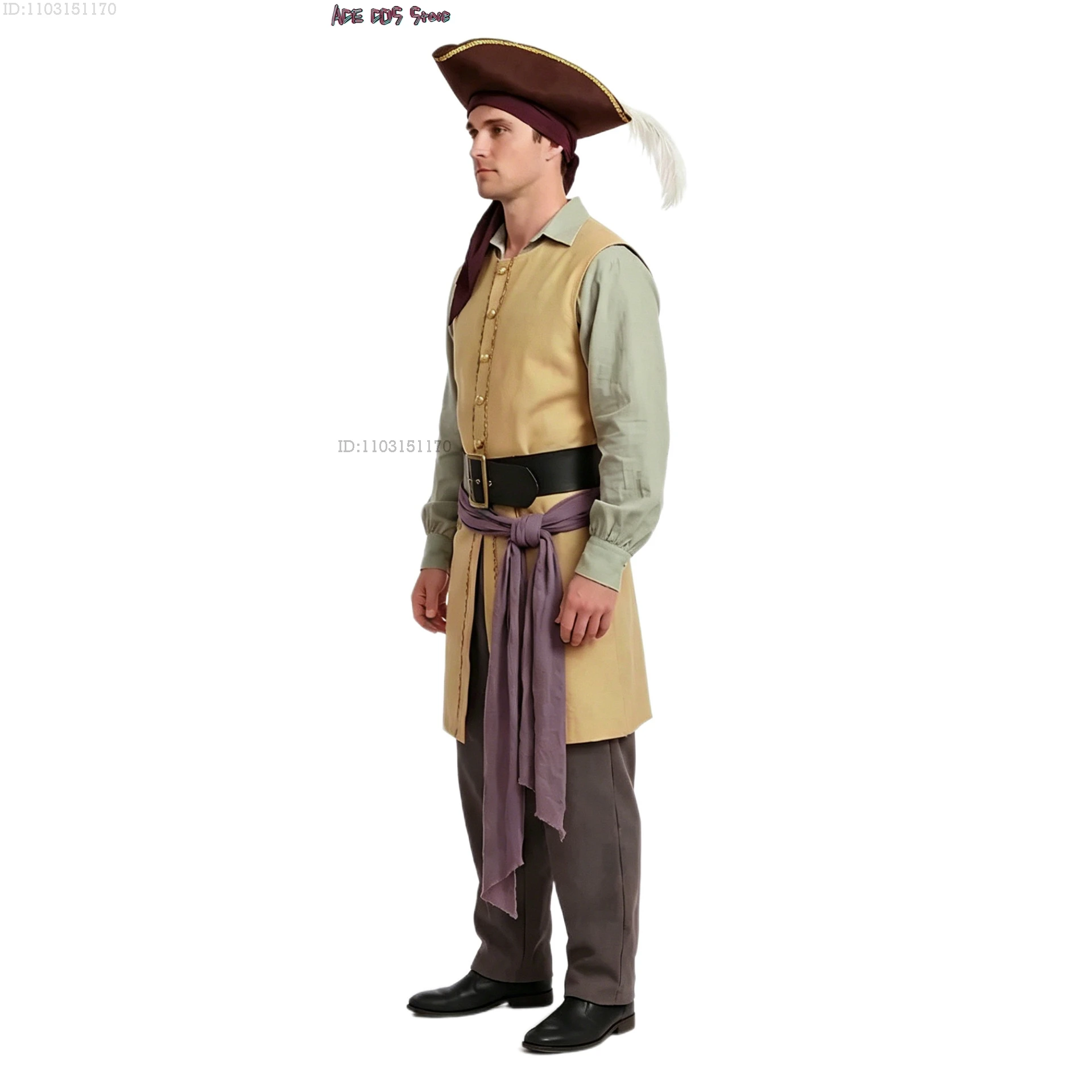 2026 The Backrooms Clark Cosplay Costume – Medieval Pirate Renaissance Full Set, Halloween Outfit for Men & Women