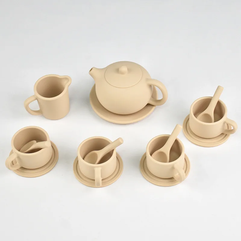 シリコン製アフタヌーンティーセットおもちゃごっこ遊び食べ物学習ロールプレイゲーム幼児向け早期教育玩具女の子男の子子供ギフト