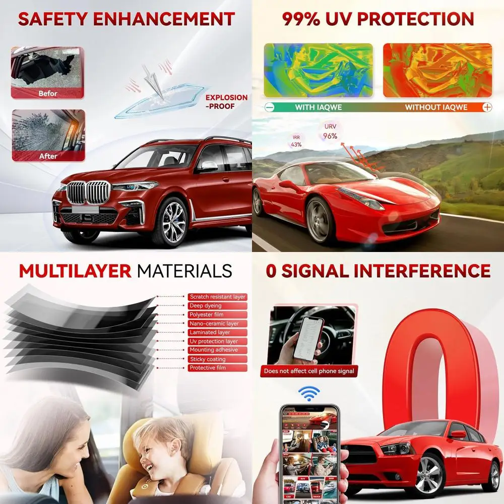 

Керамический оттенок автомобильного окна с 35% процентов VLT 20 дюймов x 25 футов. Оттенок конфиденциальности окон для автомобильных блоков УФ-ИК-променів, тепла и бликов — скретк