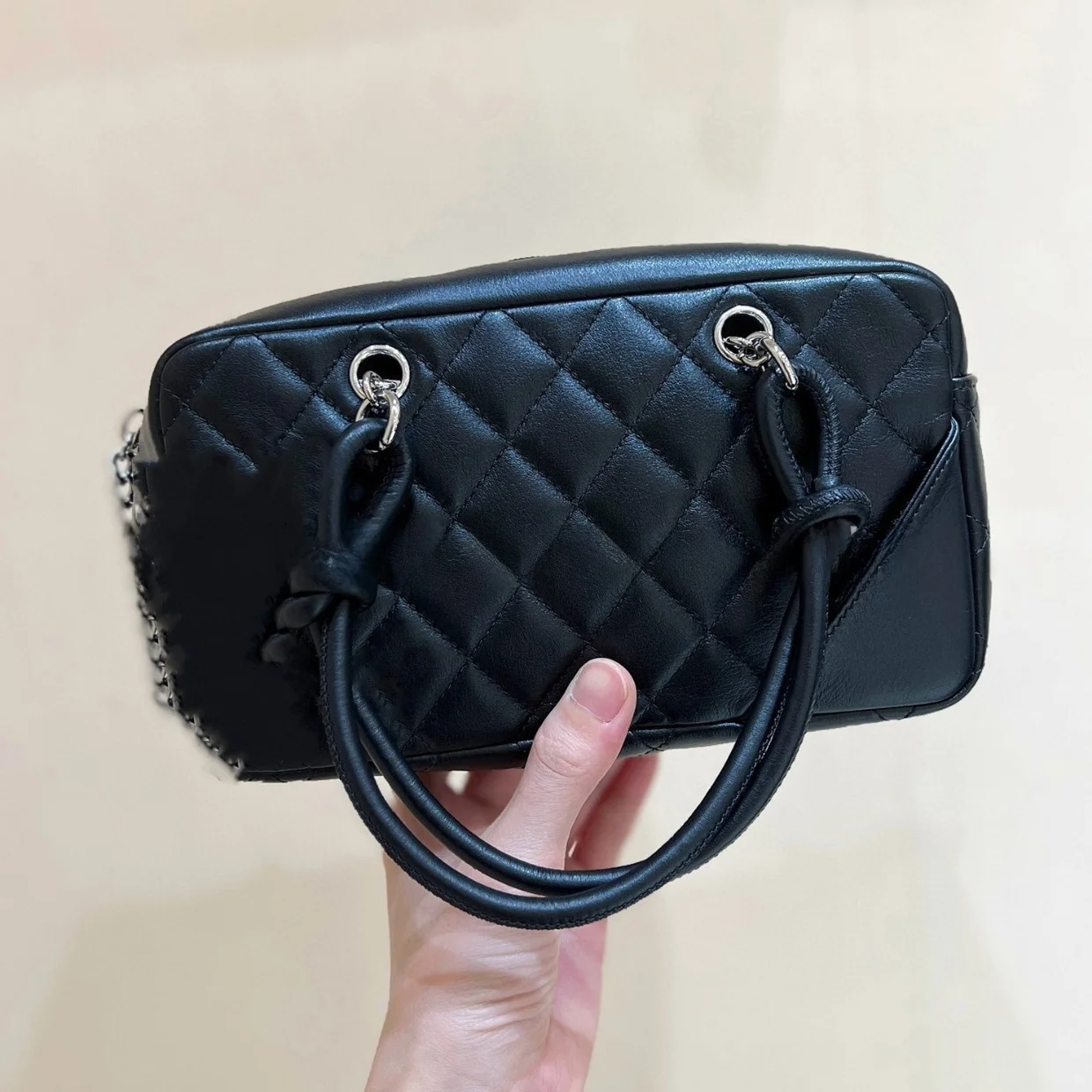 Vintage KangPeng Leather Panda Bowling Bag Pillow Case Street Trend Shoulder Bag Top Layer Leather Tote Bag Medium Size