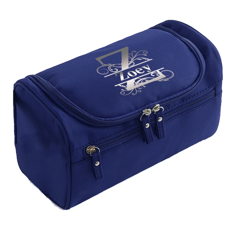 Personalized Customization Name Blue Toiletry Bag Portable Toiletry Bag High-quality Hanging Toiletry Bag Customized Product