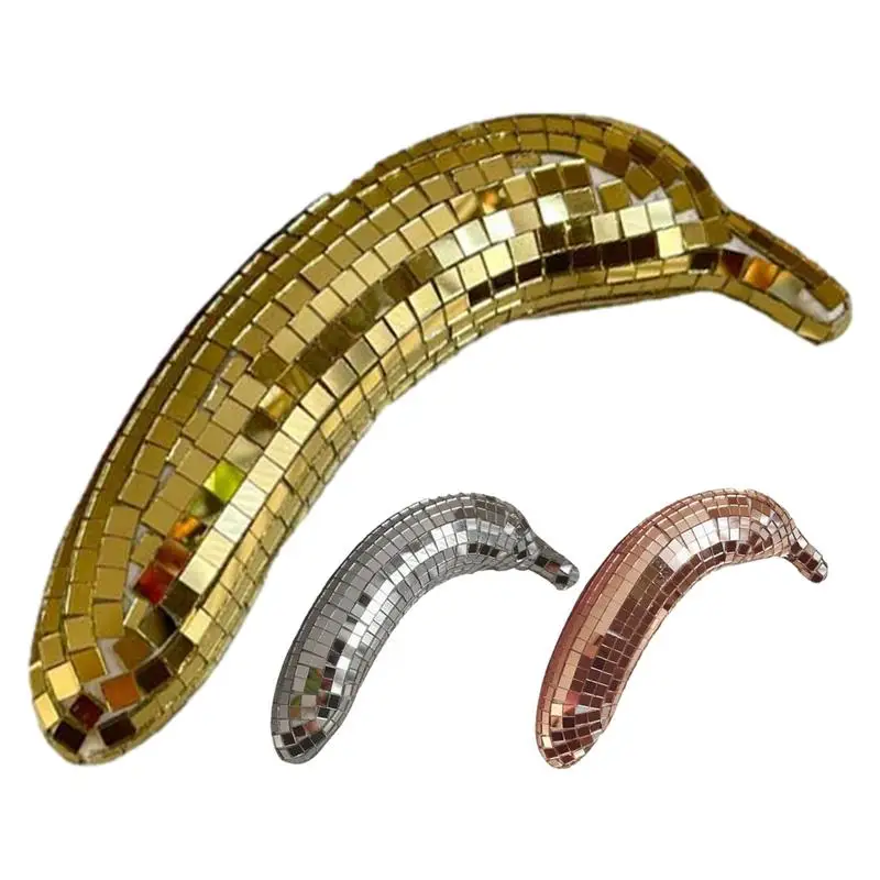 

Disco Ball Banana Shape Disco Mirror Reflective Ball Modern Home Decor Maximalist Decor For Table Desk Home Party Bar