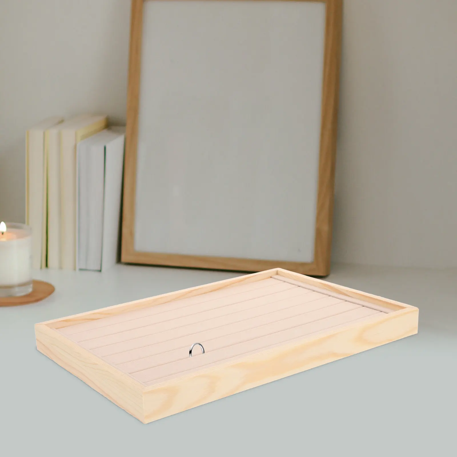 Wooden Jewelry Tray Classic Minimalist Ring Organizer Box Drawer Divider Jewelry Display Storage Stand Ring Display Tray