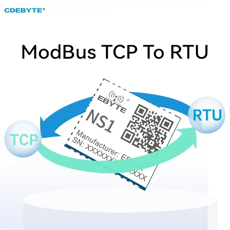 CDEBYTE-puerta de enlace ModBus NS1, TCP-RTU Serial a Ethernet, UART módulo SMD, transmisión transparente, DNS, TTL-RJ45, baja potencia, MQTT IoT